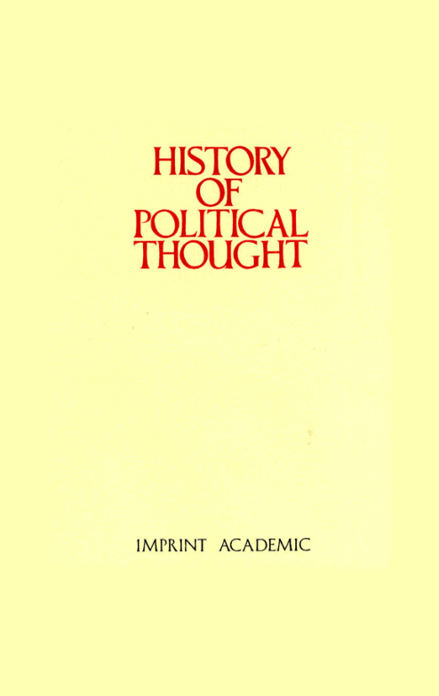 History Of Political Thought雜志